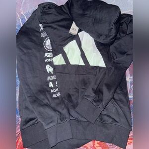 Adidas Black Hoodie with White Accents